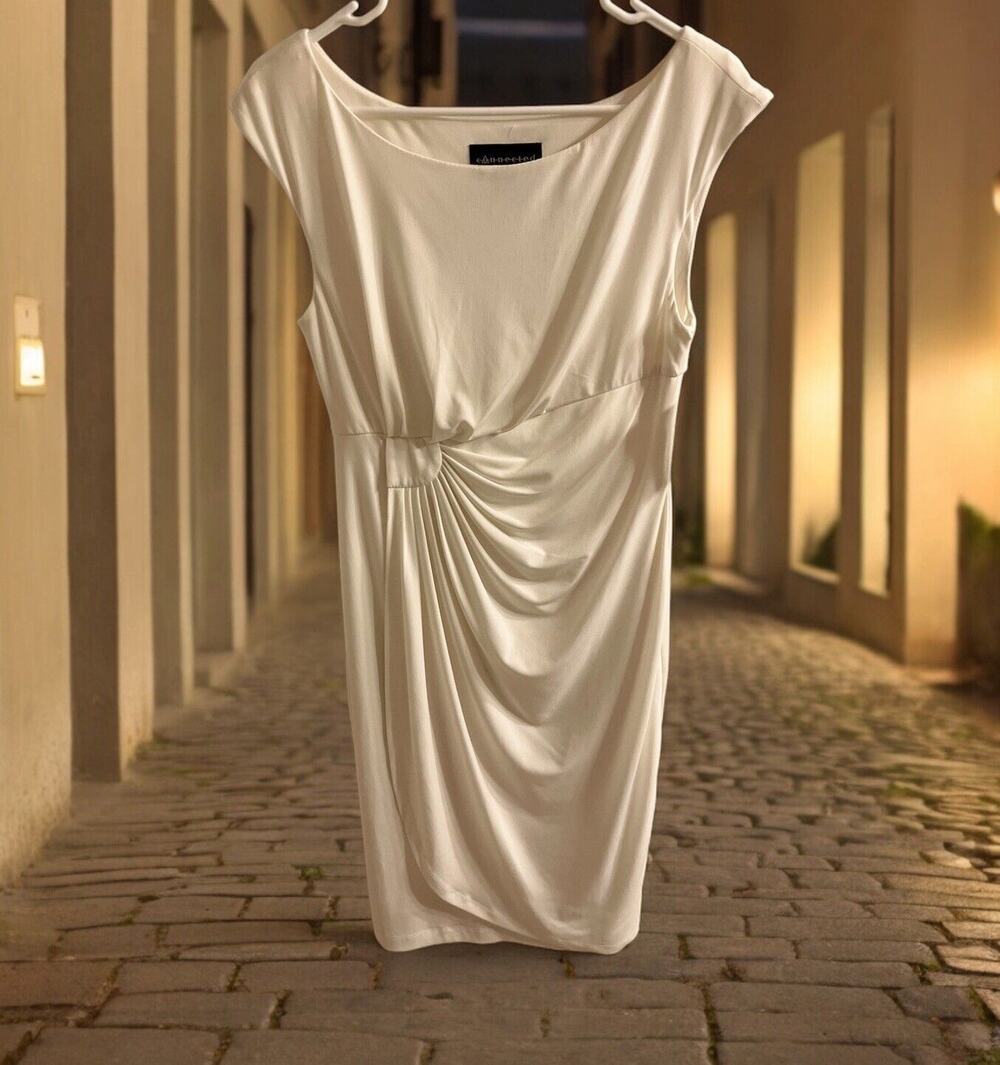 NWT Connected Apparel Dressbarn Dress Sleeveless Size 8 White Career Date Night